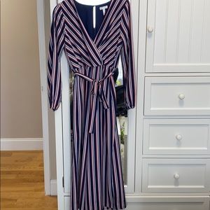 Leith Stripe Surplice jumpsuit